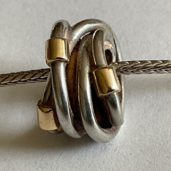 Pandora two tone necklace 14k gold and silver. - Picture 2 of 7
